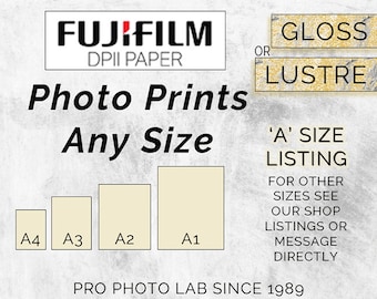 Custom Photo Poster Print - Print or design on Fuji DPII Lustre or Gloss - Any Size . Print anything.