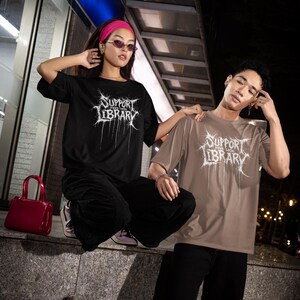 Support Your Local Library Shirt, Metal Book Lover Tee, Comfort Colors Goth Shirt, Funny Reading Shirt, Library Punk Shirt, Black Tee zdjęcie 7