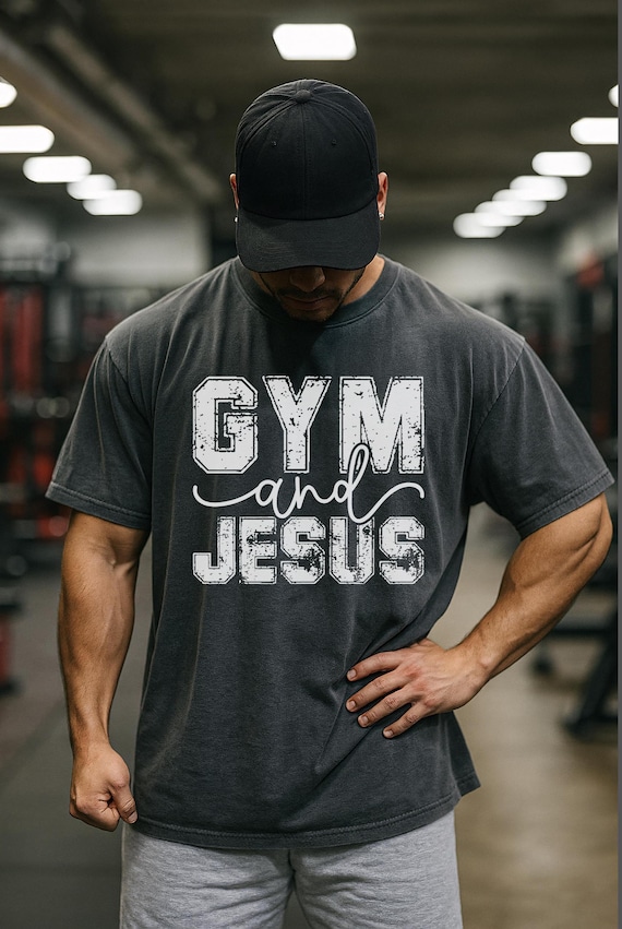 Christian Gym Shirt, Faith Workout Tee, Gym and Jesus Graphic Shirt