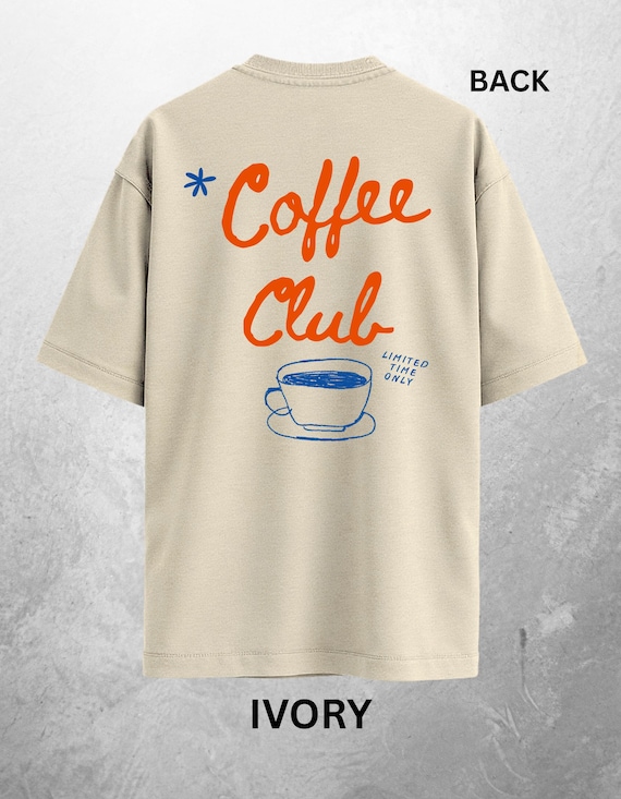 Retro Coffee Club Shirt, Vintage Coffee Lover Tee, Aesthetic Cafe Graphic T-Shirt, Comfort Colors Tshirt, Trendy Oversized Coffee Tee