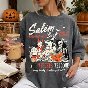 Halloween Book Club Shirt, Salem Book Club Tee, Spooky Book Lover Shirt, Witch Book Club Shirt, Booktok Fall Shirt, Cozy Reader Tee Pepper