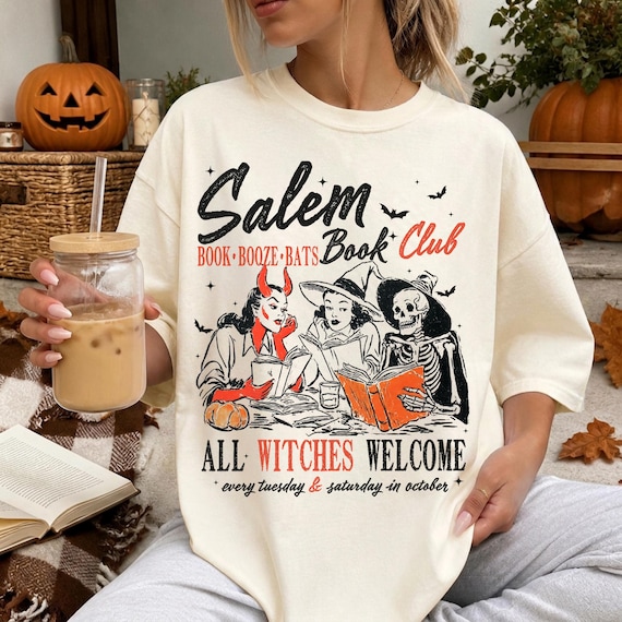 Halloween Book Club Shirt, Salem Book Club Tee, Spooky Book Lover Shirt, Witch Book Club Shirt, Booktok Fall Shirt, Cozy Reader Tee
