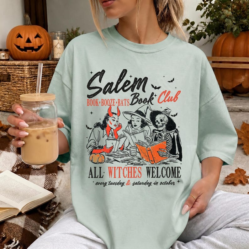 Halloween Book Club Shirt, Salem Book Club Tee, Spooky Book Lover Shirt, Witch Book Club Shirt, Booktok Fall Shirt, Cozy Reader Tee Bay