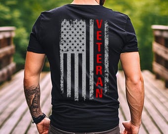 Veteran Shirt, American Flag Military Tee, Patriotic T-Shirt, USA Army Gift, Distressed Flag Veteran Tee, Military Pride Shirt