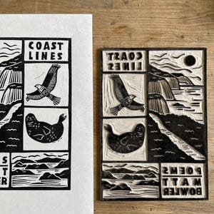 Bloc de linogravure personnalisé | Design personnalisé pour la marque d'une entreprise, un cadeau de mariage, la fabrication de cartes postales ou l'impression sur tissu | Fabriqué sur commande