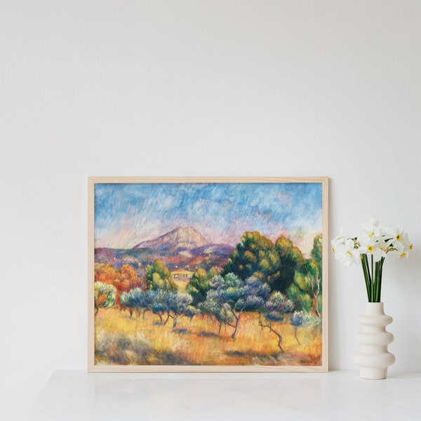 Renoir Print, Montagne Sainte-Victoire, Impressionist Art Print, Digital Wall Art, Instant Download, Gallery Poster, Interior Design