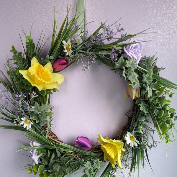 Handmade spring door wreath