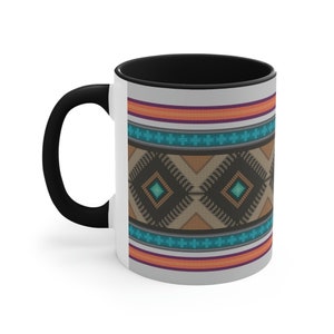 Southwestern Mug, Accent Coffee Mug, Palo Santo, Stitch, Tribal Mug, Coffee Mug, Gift Mug, Western Mug, Geometric Mug, Bright Colored Mug