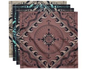 Bandana náutica, oceano, força, saúde mental, bandana para tripulação, faixa de cabeça, bandana para barco com âncora náutica, onda do oceano, ótimo presente, cachecol