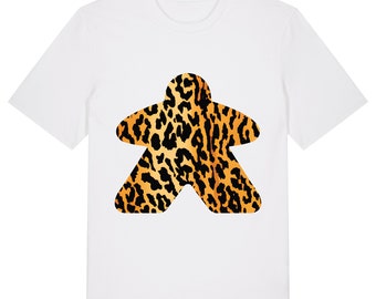 Meeple T-Shirt Animal Print #5, Board Game tshirt, Art, Tabletop, Gaming, Geek, Dice, Tees, Black, Funny, Top, Gamer, Cool, Artwork, Print,