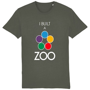 Eu construí uma camiseta Zoo Ark Nova, mesa, jogos de tabuleiro, camisetas, cartas, dados, engraçado, legal, geek, jogos, RPG, único, arte, cinza, comédia, jogador