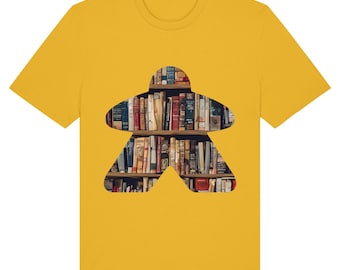 Book Meeple T-Shirt, Board Game tshirt, Art, Tabletop, Gaming, Geek, Dice, Tees, Black, Funny, Top, Gamer, Cool, Artwork, Board Game Gift,