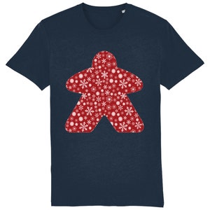 Rotes Weihnachten Meeple T-Shirt, Brettspiel Tshirt, Kunst, Tabletop, Gaming, Dnd, Geek, Würfel, Tees, Einzigartig, Schwarz, Lustig, Top, Gamer, Cool, Karten