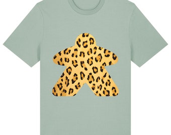 Meeple T-Shirt Animal Print #3, Board Game tshirt, Art, Tabletop, Gaming, Geek, Dice, Comedy, Tees, Black, Funny, Top, Gamer, Cool, Artwork,