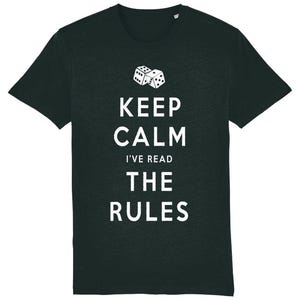 Camiseta Keep Calm, juegos de mesa, meeples, arte, juegos de mesa, dnd, friki, dados, comedia, camisetas, único, negro, divertido, superior, jugador, genial, cartas,