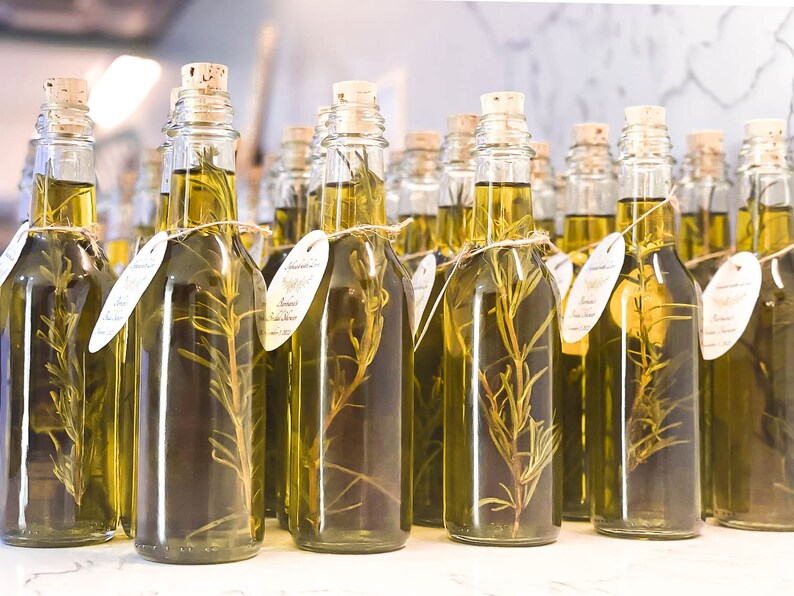 Customizable Herb Infused Olive Oil Bottles With Cork Top Etsy