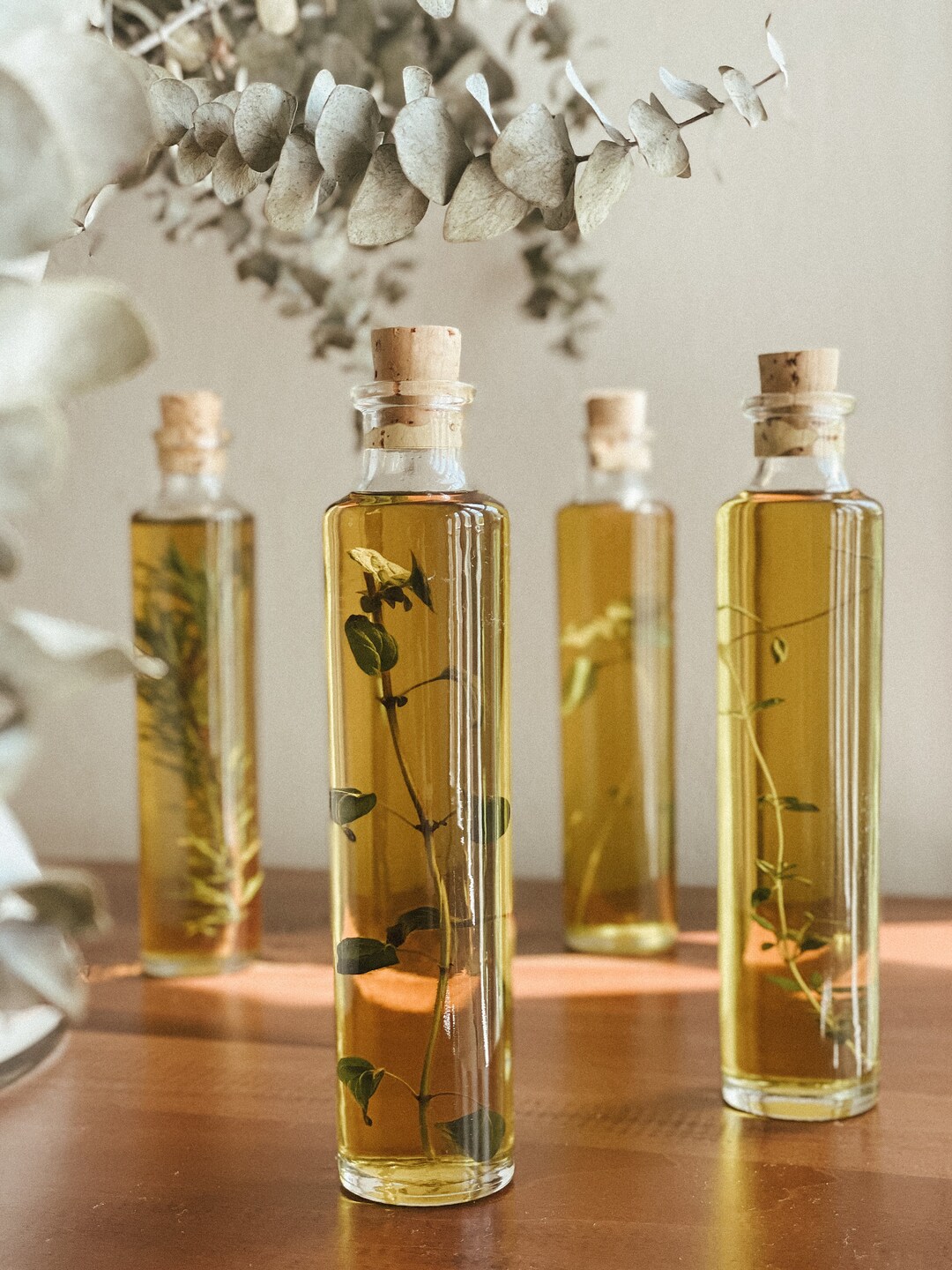 Customizable Herb Infused Olive Oil Bottles With Cork Top Etsy