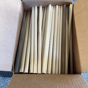 1/2” Thick Poplar Dowel Craft Sticks - Lot of Approximately 80 dowels - remnants approximately 12” each