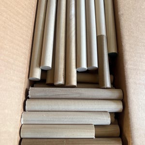 3/4” Thick Poplar Dowels - Lot of Approximately 70 Pieces - Craft Sticks - Dowel Rods random lengths approximately 4” - 7”