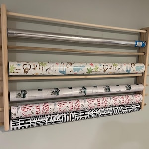 Handmade wrapping paper roll storage rack - Several Sizes Available