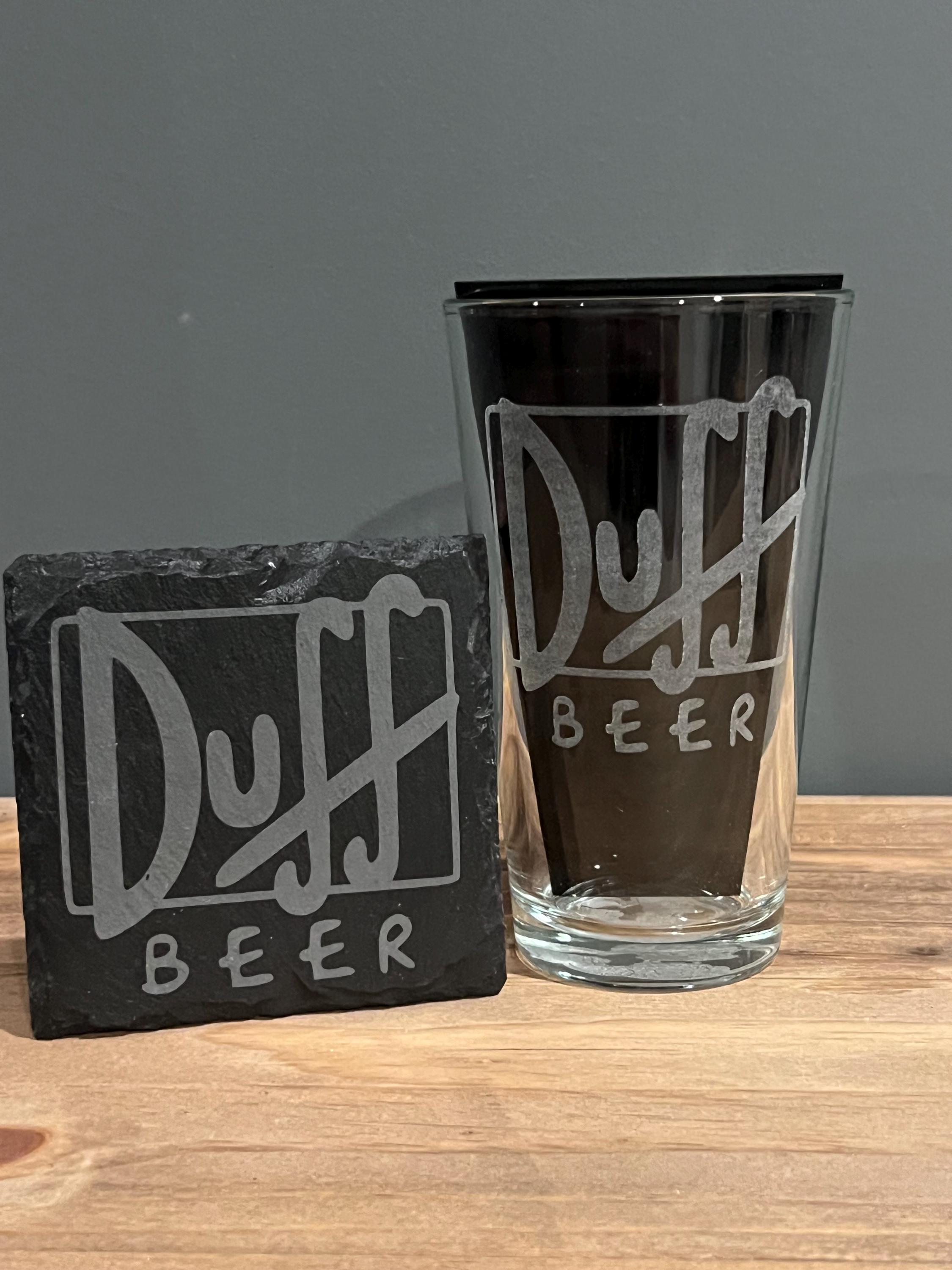 小物 24SS NEIGHBORHOOD PINT GLASS Duff Beer Etched Pint Glass and Coaster Set - Gift for the