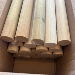 1.25” Thick Poplar Dowels - Lot of 23 Pieces - 16” - 17” Craft Sticks - Dowel Rods