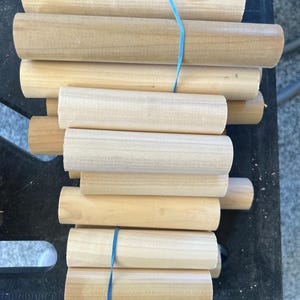 1.25” Thick Poplar Dowels - Lot of Approximately 25 Pieces - Craft Sticks - Dowel Rods random lengths approximately 4” - 7.5”