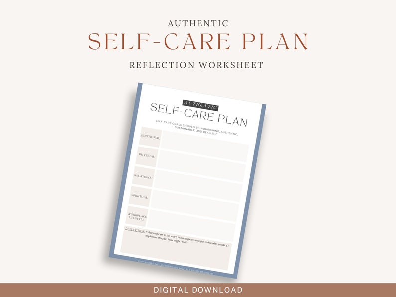 Self care Plan Template Etsy