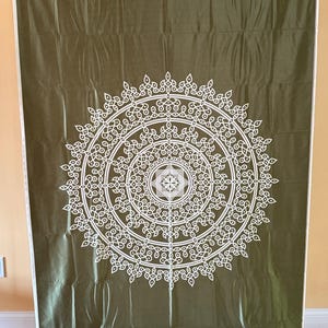 Kolam Design Backdrop Cloth: Crush Satin Pooja Decor - 4x8 ft