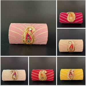 Embroidered Silk Bangle Box: Handmade Jewelry Organizer