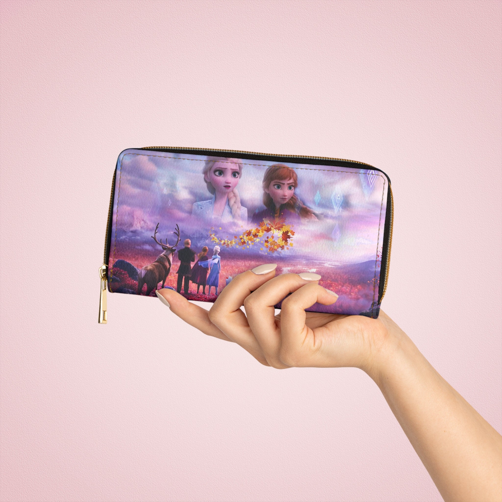 Frozen 2 Anna and Elsa Faux Leather Zipper Wallet - Etsy