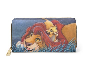 Lion King Simba and Mufasa Disney Zipper Wallet - Disney Wallet, Gift, Valentines Gift, Disney Gift, Gifts for Her,