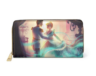 Cinderella and Prince Charming Faux Leather Zipper Wallet