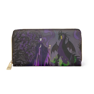 Maleficent Window Box Glow Zip Around Wristlet Wallet