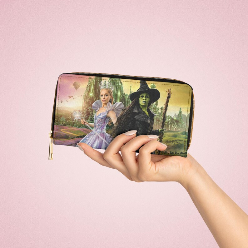 Wicked Wallet Wicked for Good Glinda Elphabazipper Wallet, Personalized Faux Leather ...