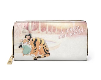 Portefeuille Disney Portefeuille Jasmine et Rahja Zipper Wallet - cadeau, cadeau de Noël, cadeau Disney, cadeaux pour elle, cadeaux pour lui