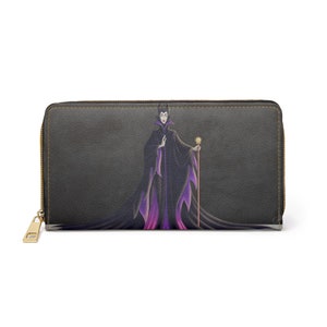 Maleficent, Sleeping Beauty, Disney Character Zipper Wallet - Disney Wallet, Gift, Vacation Gift, Disney Gift