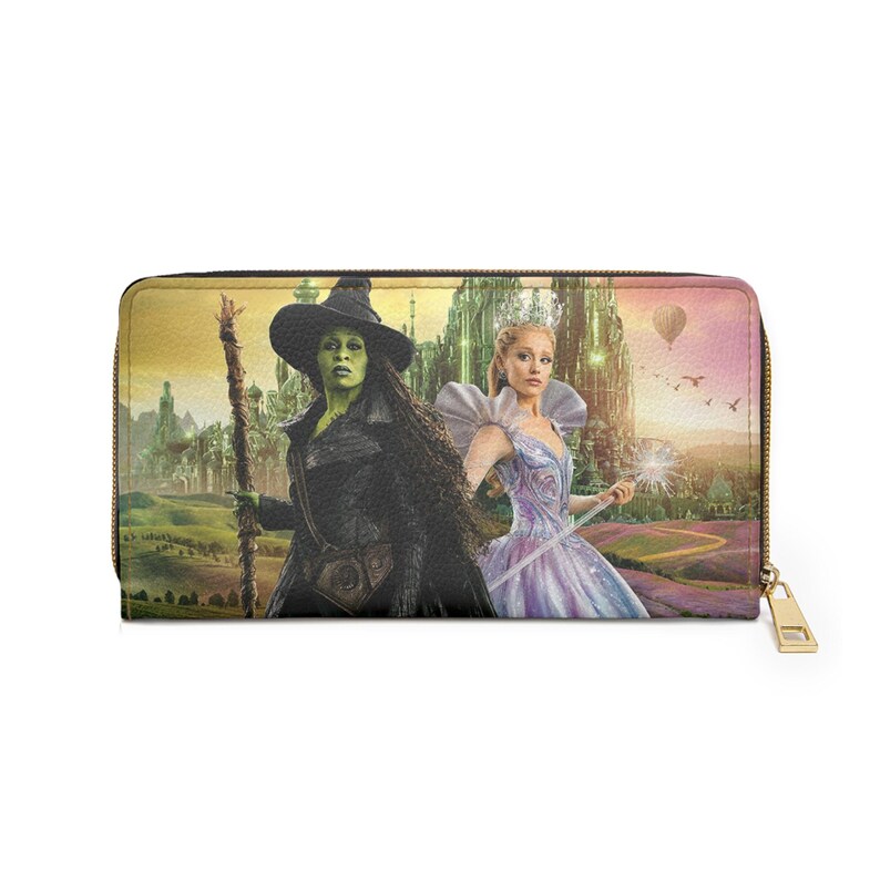 Wicked Wallet Wicked for Good Glinda Elphabazipper Wallet, Personalized Faux Leather ...
