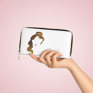 Belle Beauty and the Beast Silhouette Zipper Wallet - Disney Wallet, Gift, Christmas Gift, Disney Gift, Gifts for Her, Gifts for Him