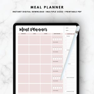 Weekly Meal Planner, Meal Planner Printable, Weekly Food Diary, Meal Tracker, Food Journal, Meal Prep, Grocery List, Diet, Fitness, Health