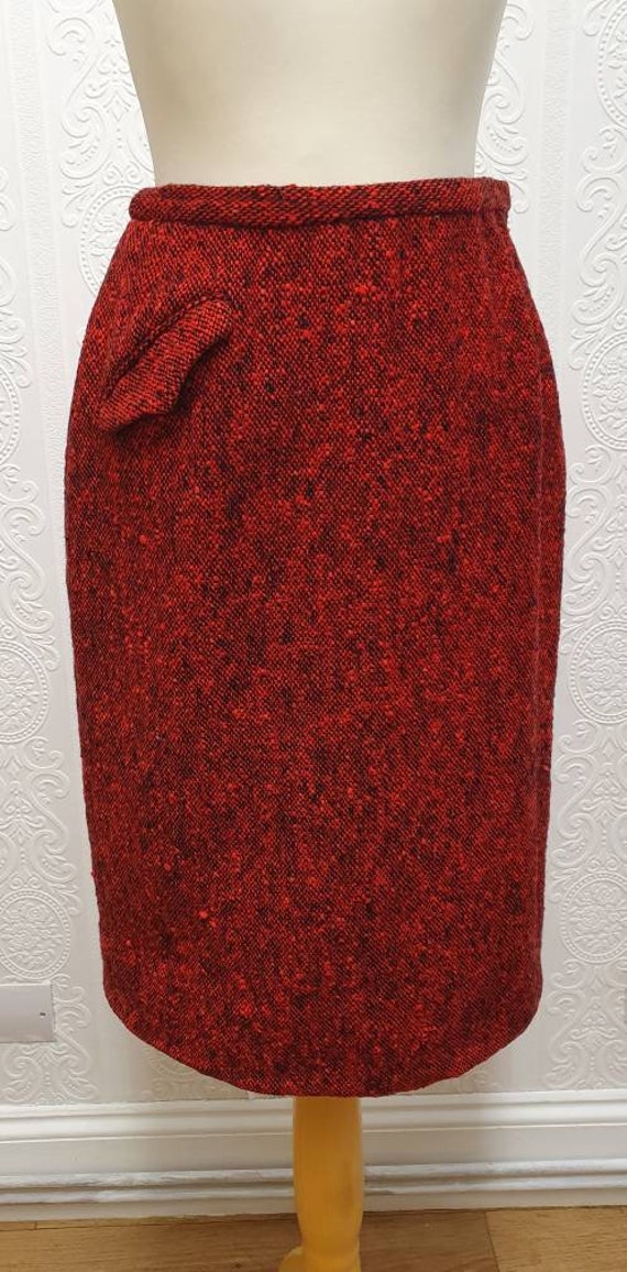 Vintage 1960s red and black handwoven wool Irish … - image 1