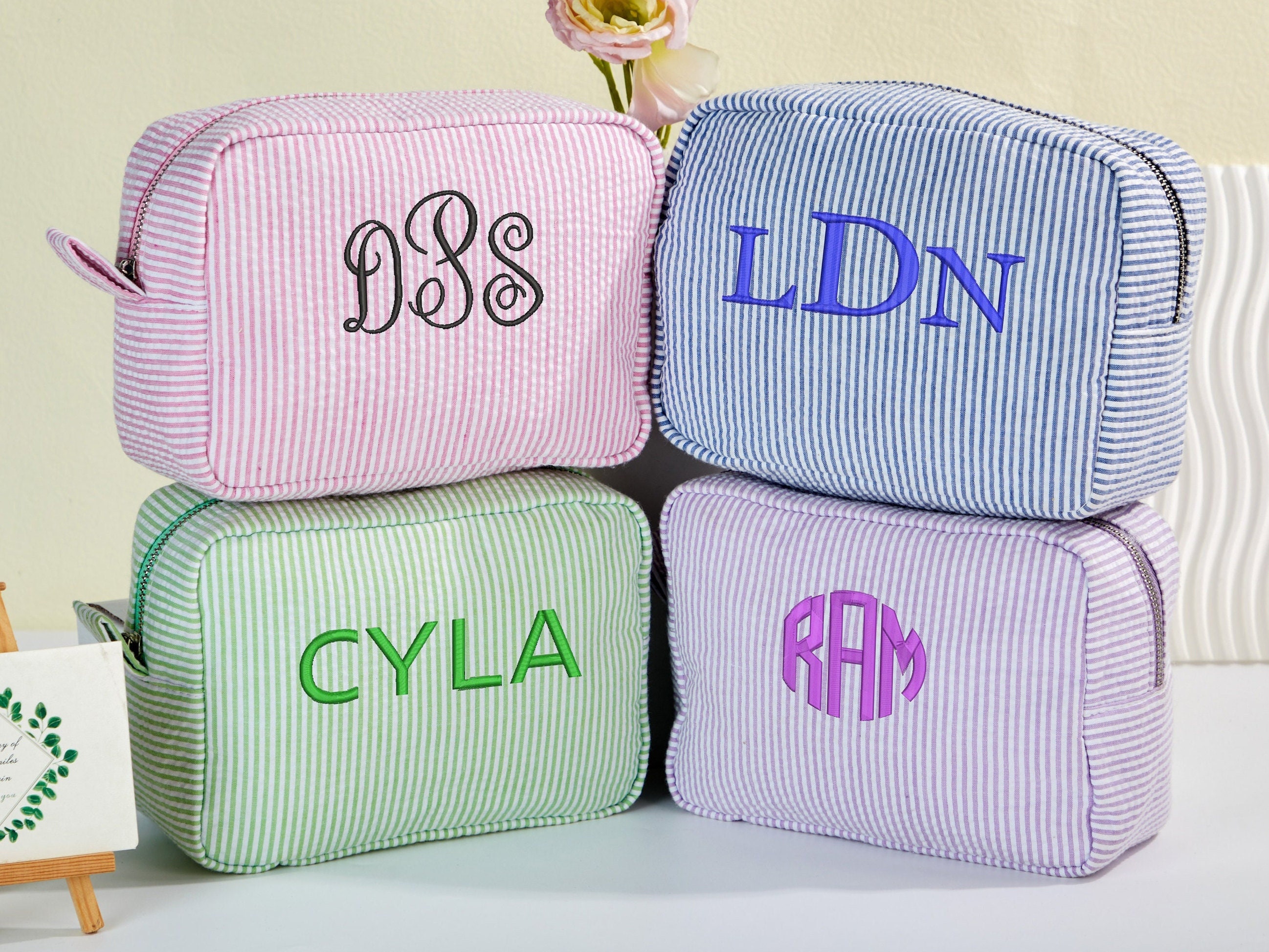 Designer Makeup Bag, Cosmetic Pouch in Monogram