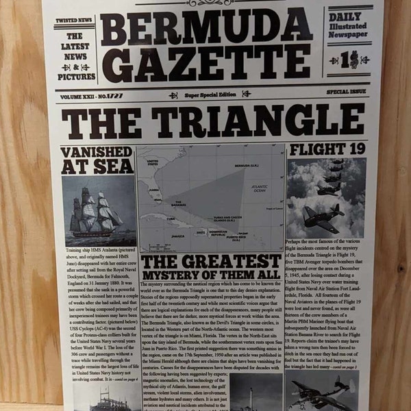 Póster aluminio periódico BERMUDA TRIANGLE