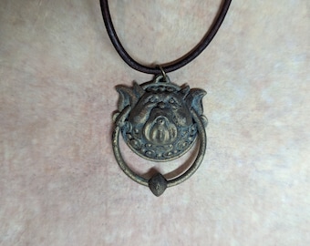 Labyrinth ear door knocker pendant necklace