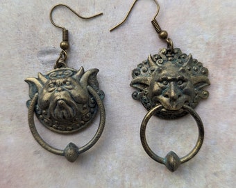 Labyrinth door knocker resin earrings