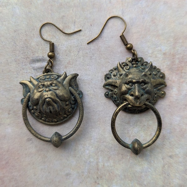 Labyrinth door knocker resin earrings