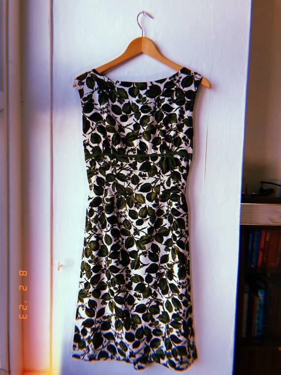 Vintage B&W Leaf Garden Dress 100% Cotton main image 0