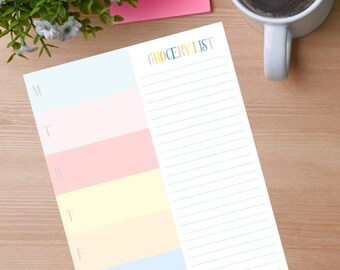 Afdrukbare maaltijdplanner | Sjabloon voor weekmaaltijden | Digitale agenda voor maaltijdplanning | Boodschappenlijst pdf | Direct downloaden