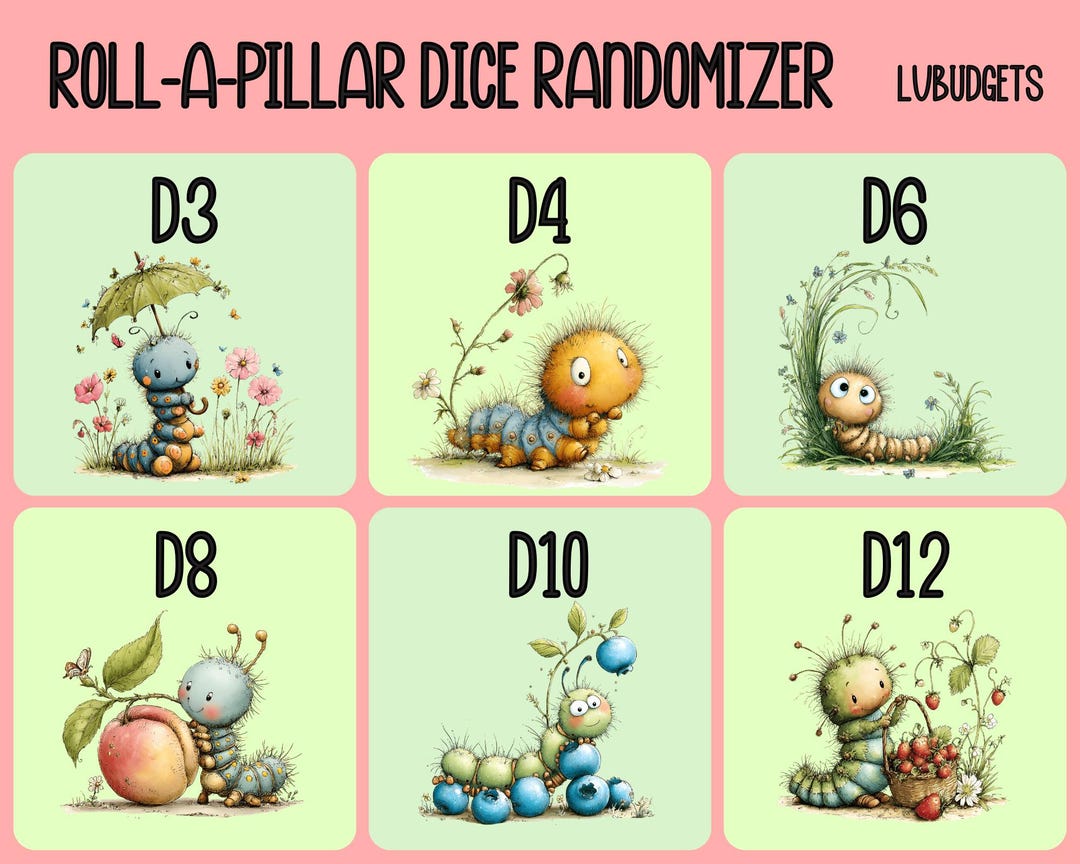Roll-a-pillar Dice Randomizer Cards - Etsy