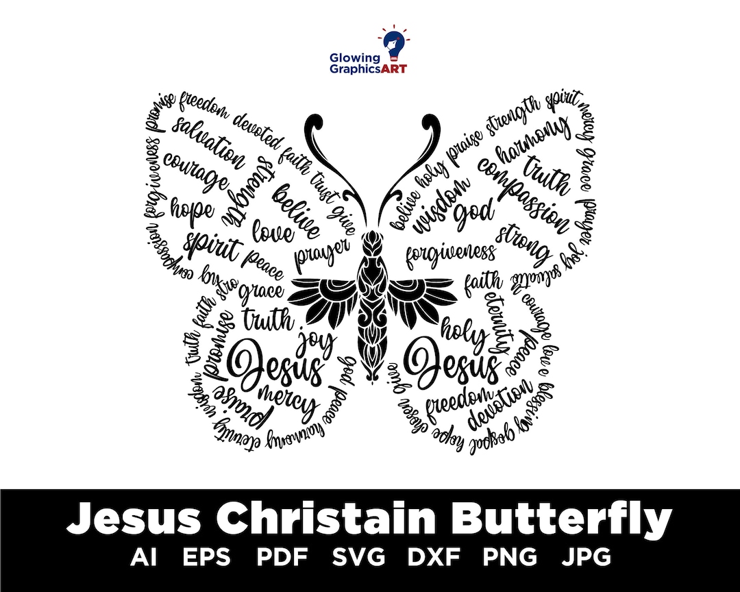 Jesus Christian Butterfly SVG, Butterfly SVG, Bible Verse Svg